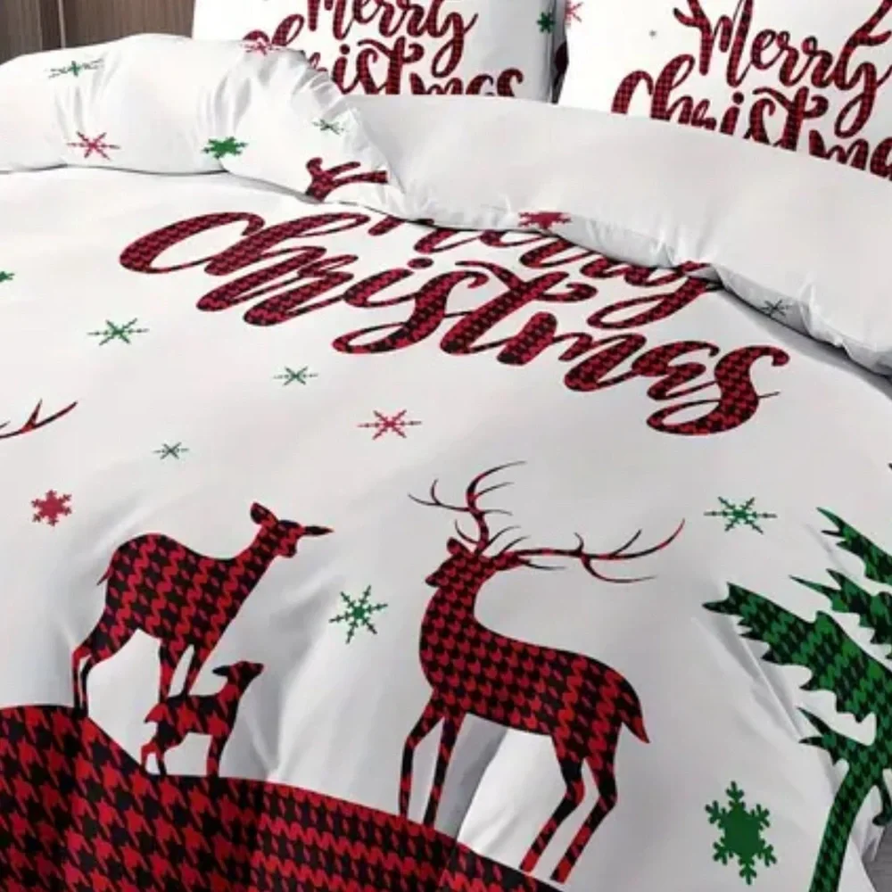 Christmas Reindeer Duvet Cover Set 3pcs